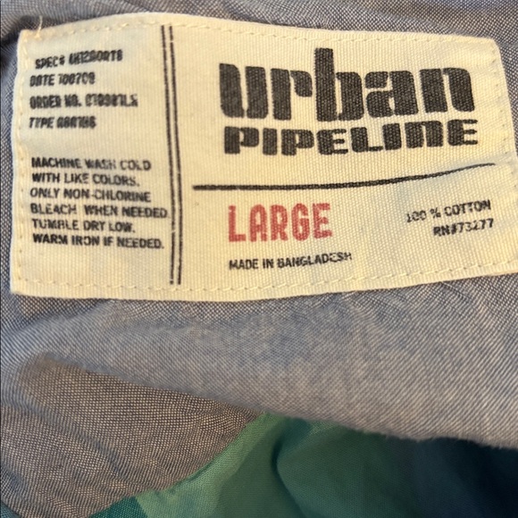 Urban Pipeline | men’s Blue and Green Plaid Shirt - Picture 9 of 9